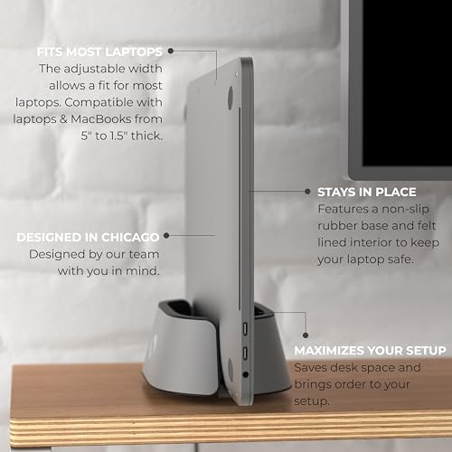 HumanCentric Vertical Laptop Stand for MacBook Pro and Other Laptops, Aluminum, Black C3536