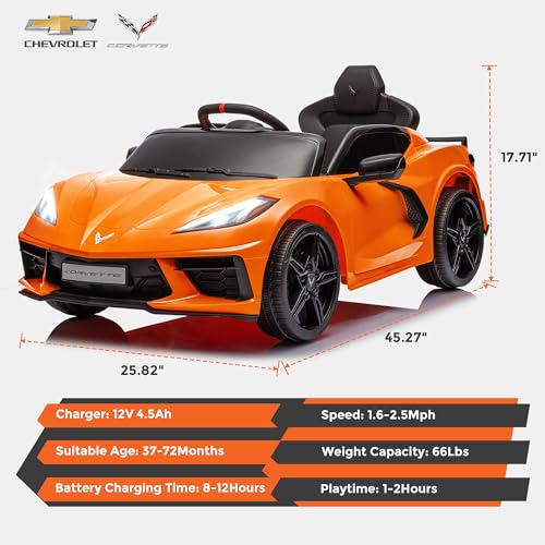 Chevrolet Corvette C8 12V Kids Electric Ride-On Car with Remote Control K879