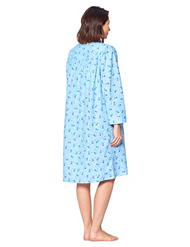 Casual Nights Women's Floral Snap Front Flannel Duster Dress X95896
