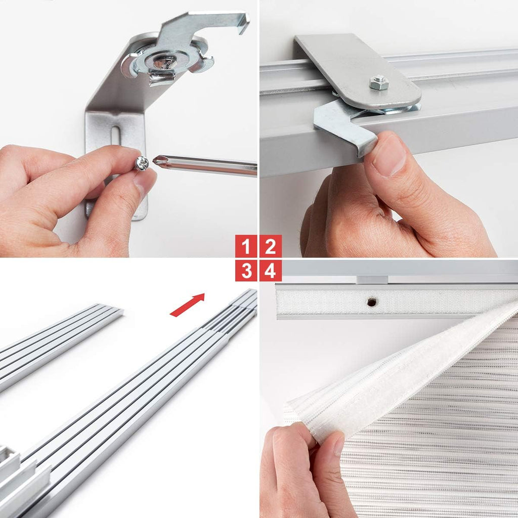 GoDear Design Adjustable Panel Track Sliding Glass Door Blinds 45.8"-86" W x 96" H W83166