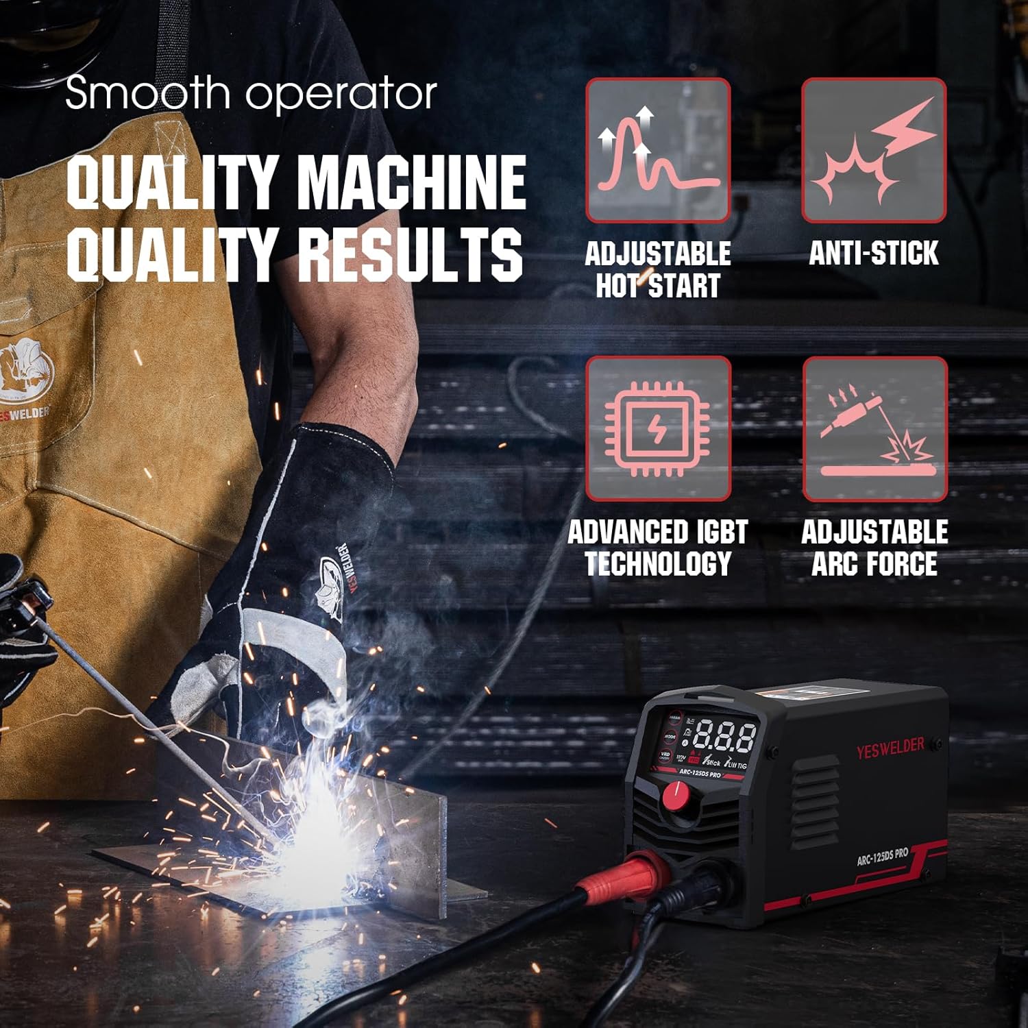 YESWELDER 125Amp Portable ARC Welder with LED Display F293