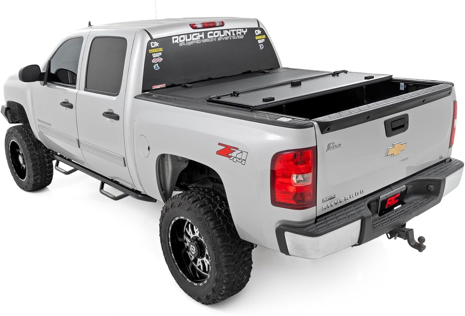 Rough Country Hard Tri-Fold Tonneau Cover for Chevy Silverado 1500 / GMC Sierra 1500 (2007-2013) L938665