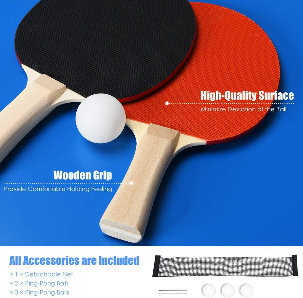 Goplus Foldable Ping Pong Table with Net, 2 Paddles and Balls C97218