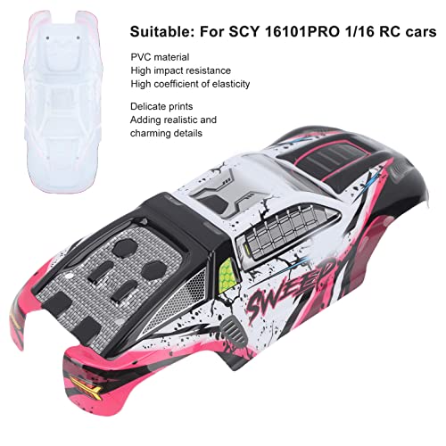 Drfeify RC Car Body Shell for SCY 16101PRO 1/16, Rose Red R928927