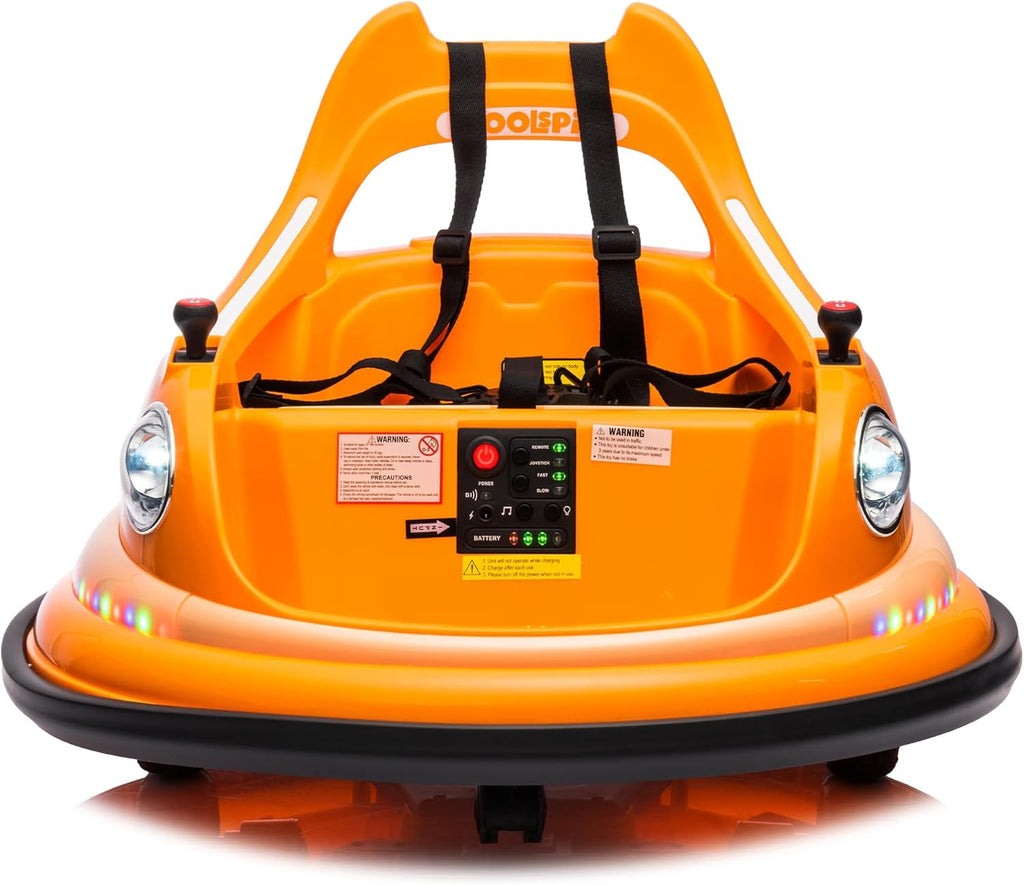 12V Electric Ride-On Bumper Car for Kids with Remote Control, Orange H443738