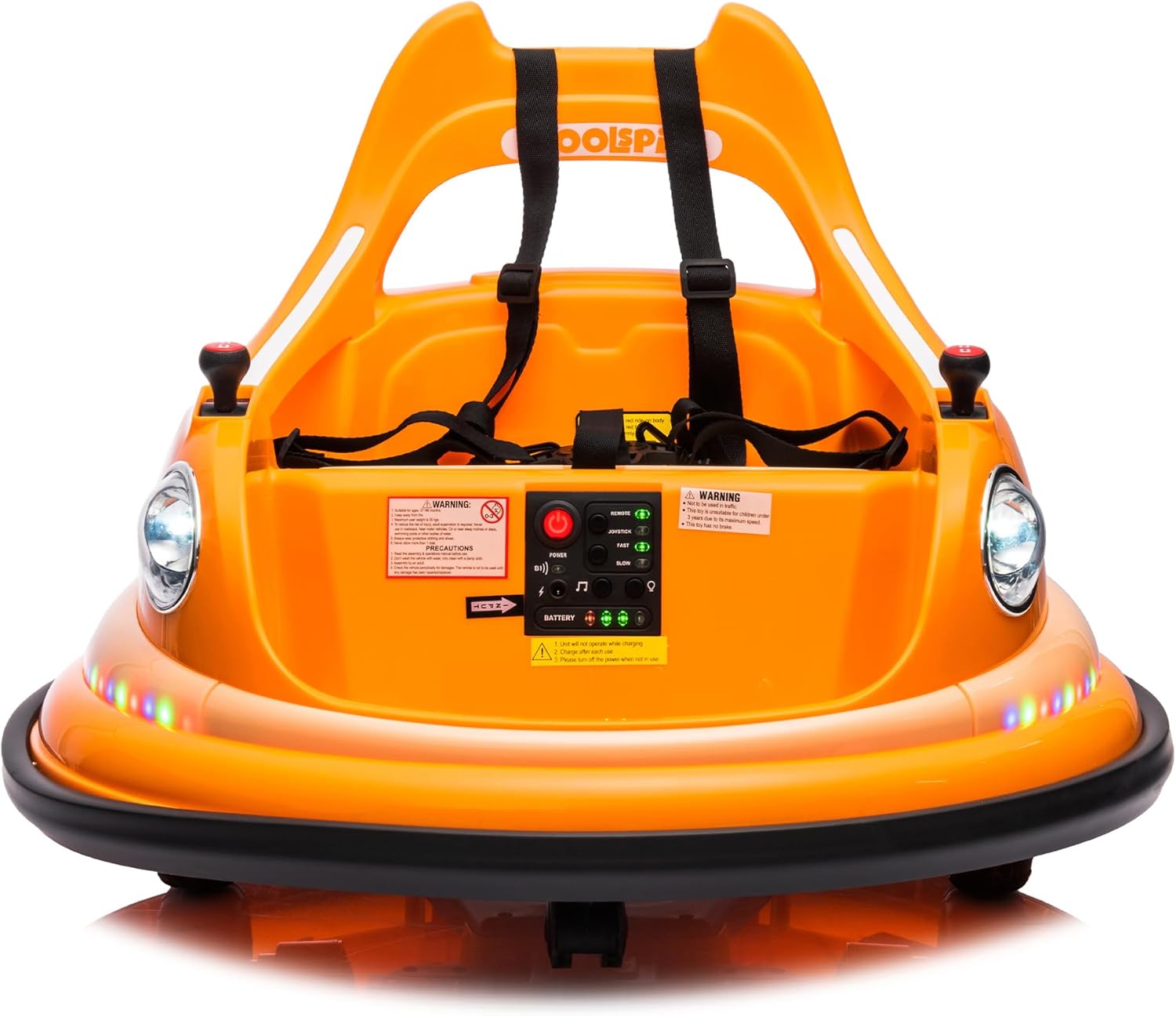 12V Electric Ride-On Bumper Car for Kids with Remote Control, Orange H443738