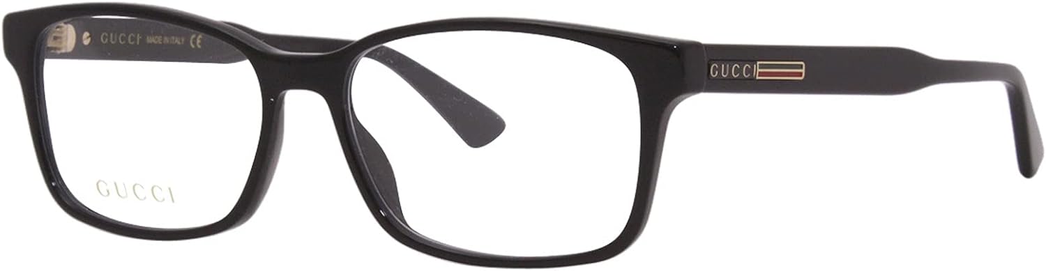 Gucci GG 0826O 004 Black Plastic Rectangle Eyeglasses 55mm