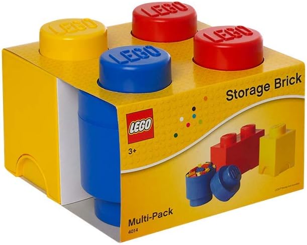 LEGO (Red, Blue, Yellow Storage Box Brick Multipack 3 Set Mix