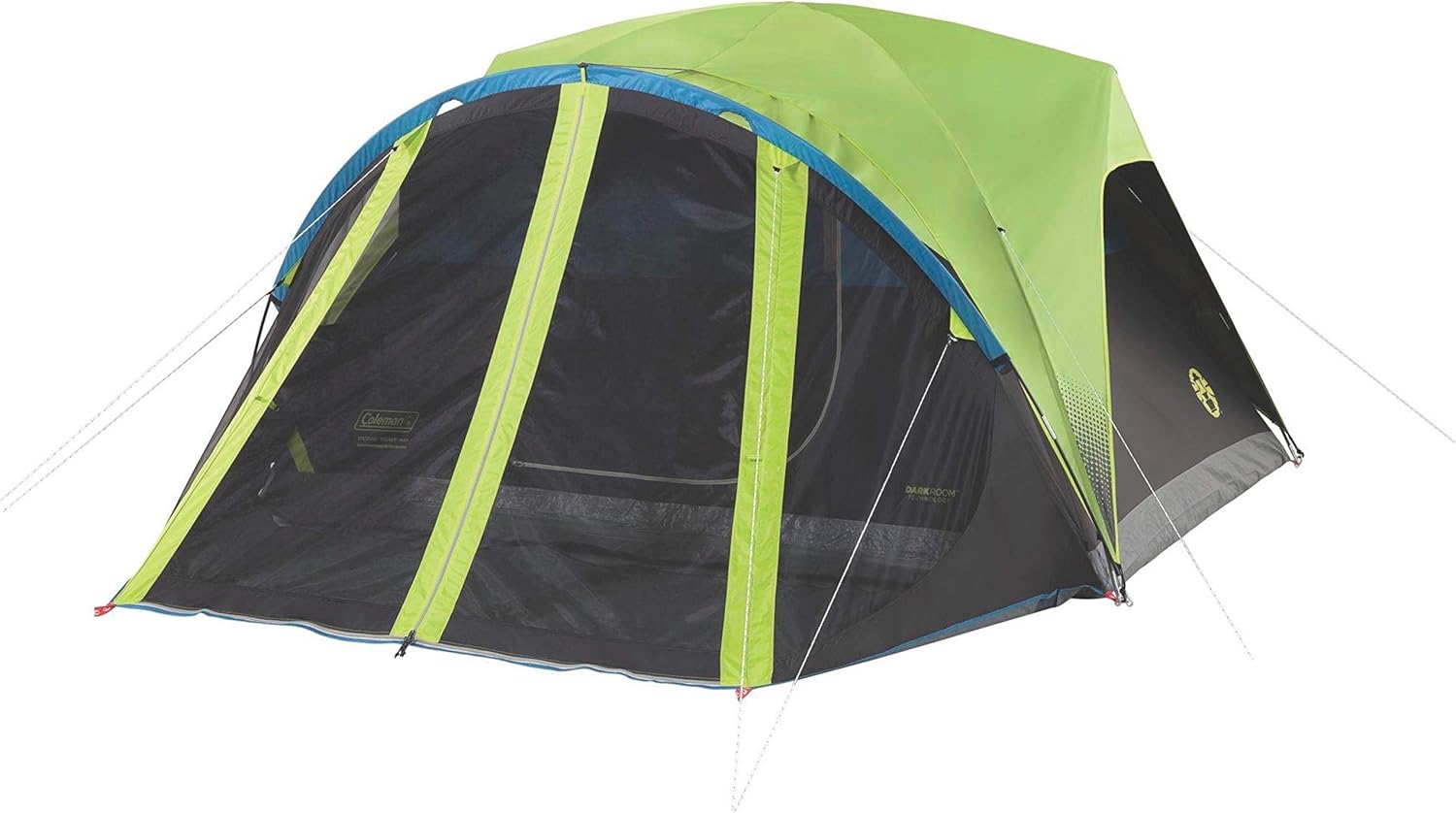 Coleman Carlsbad Dark Room Camping Tent with Screened Porch, 4/6 Person, and Folding Beach Chair with Cooler O37304