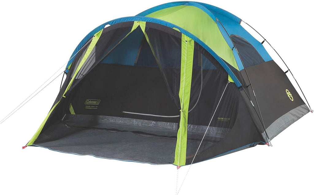 Coleman Carlsbad Dark Room Camping Tent with Screened Porch, 4/6 Person, and Folding Beach Chair with Cooler O37304