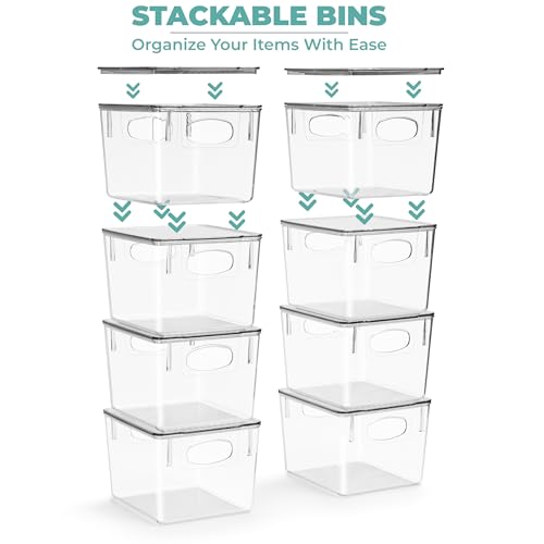 Sorbus Small Plastic Storage Bins Clear 2 Pack L659
