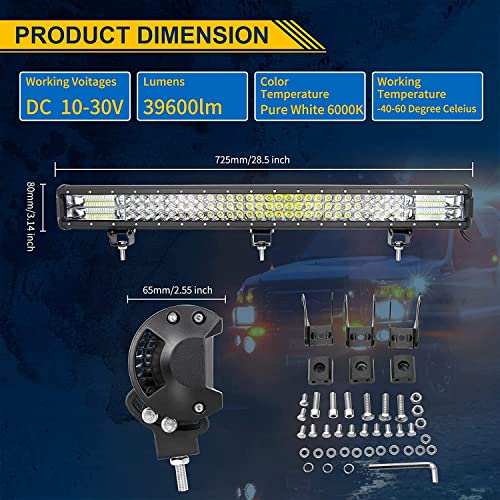 Willpower 20 inch 288W Triple Row LED Light Bar for Off Road Driving E321
