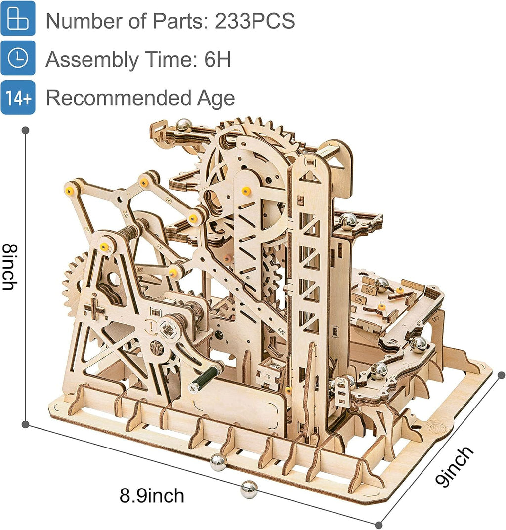 Rowood 3D Wooden Marble Run Puzzle Craft Toy, DIY Model Building Kit for Adults & Teens Y280652