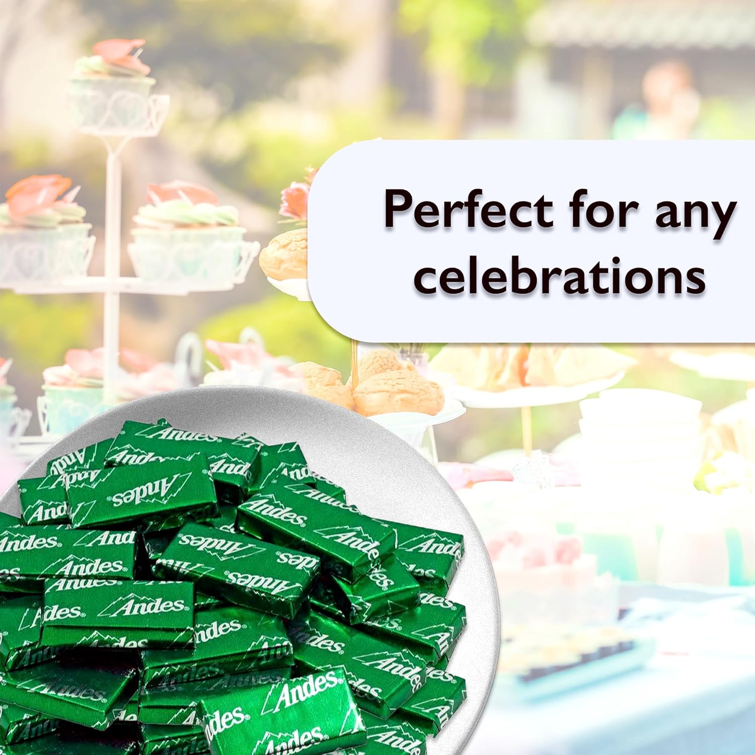 Andes Mints Creme De Menthe Thins 2LB Bag, Individually Wrapped Chocolate Mint Candy L897278