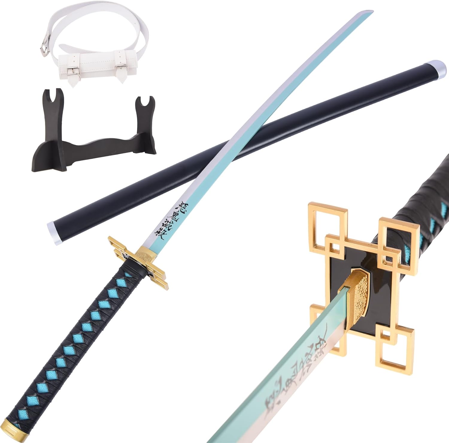 Demon Slayer Sword 40 Inch Tokitou Muichirou Real Metal Cosplay Anime Sword Katana Collection Gift