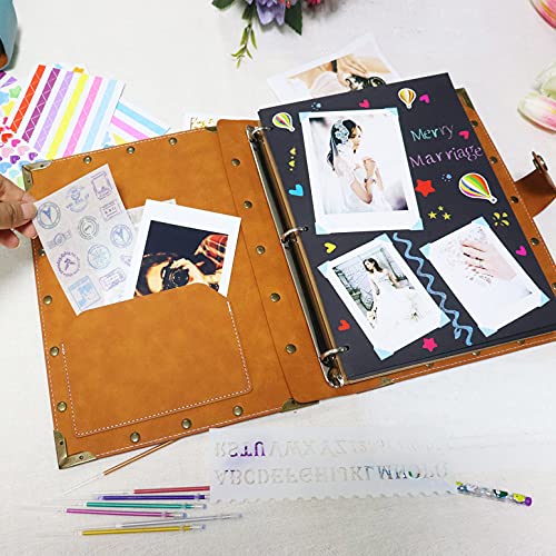 ZEEYUAN Leather Scrapbook Album 10.8"x8.6" Refillable 60 Pages S5612