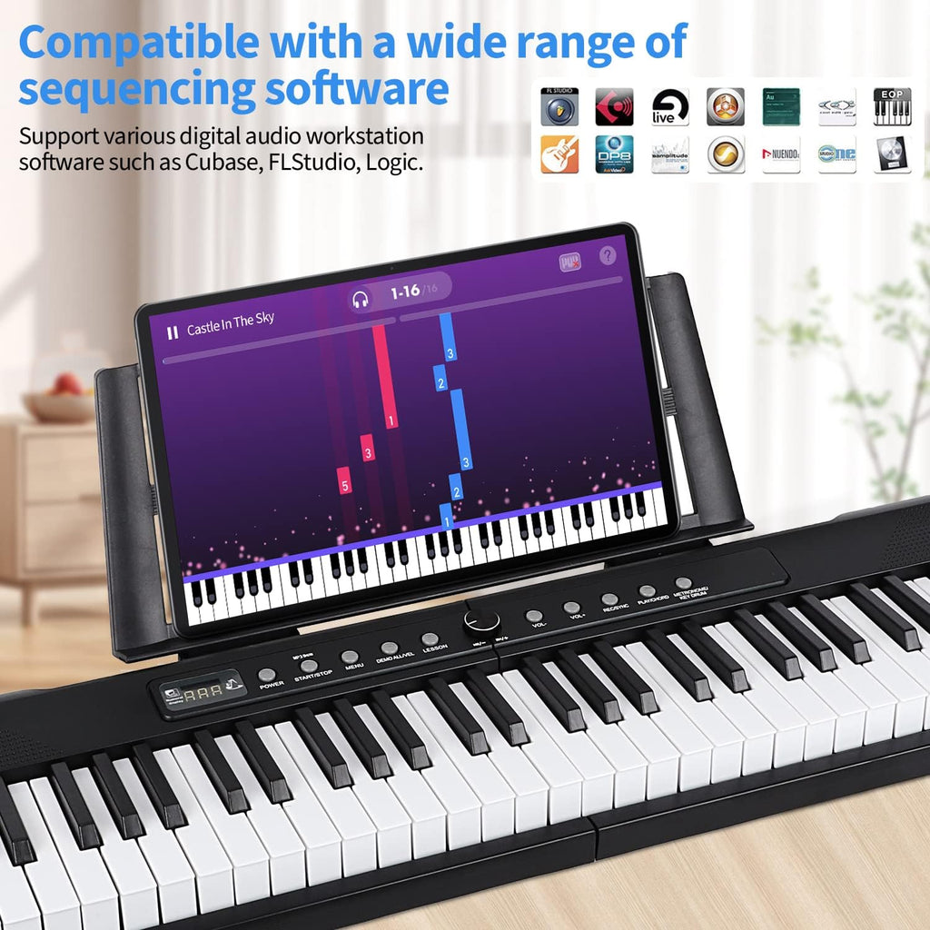 88 Key Digital Piano with Semi Weighted Keys and Stand A484880
