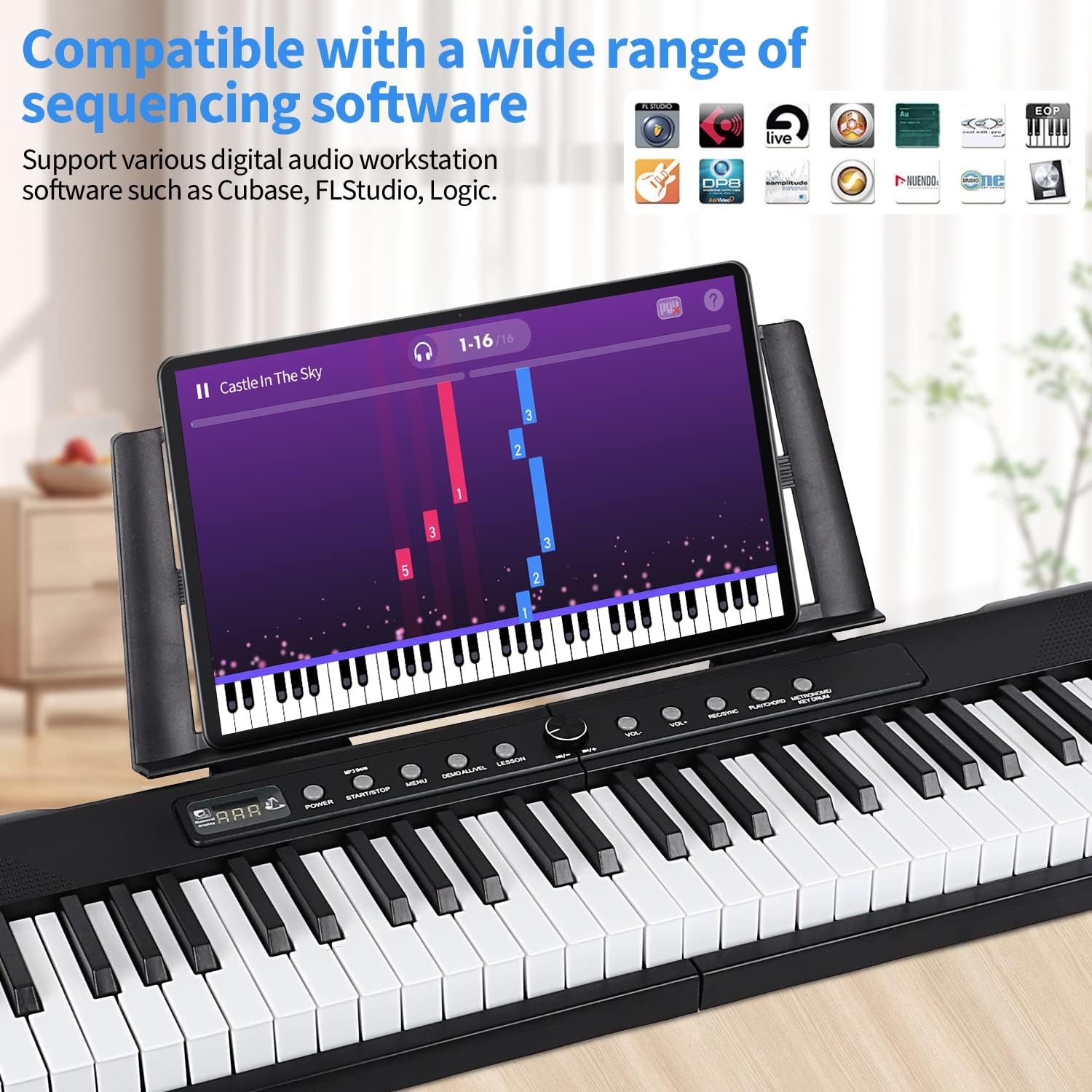 88 Key Semi Weighted Digital Piano Keyboard with Bluetooth and MIDI S64238