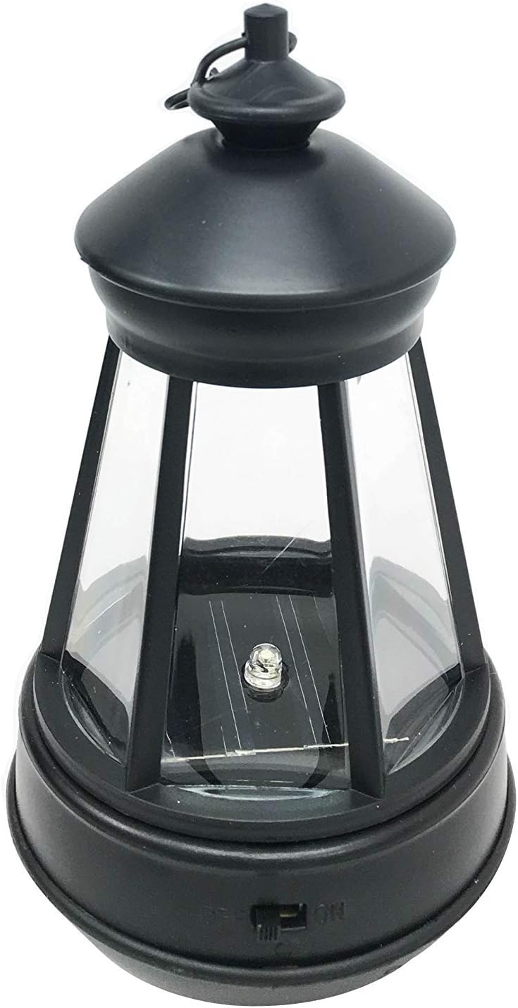 Set of 2 Plastic Solar Hanging LED Lanterns 5.5 Inches Garden Decor D625710