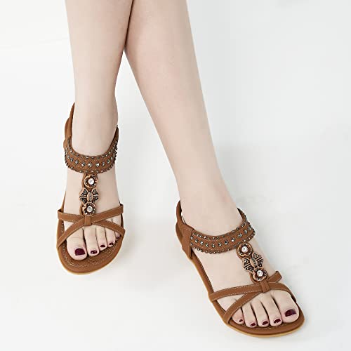 Alicegana Women's Sandals Non-Slip Casual Summer Beach Flats Q323621