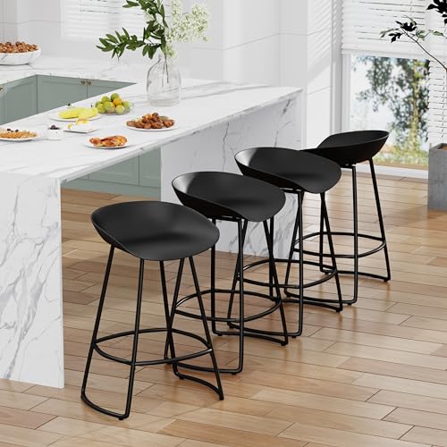 Andeworld Swivel Barstools Set of 4, 30" Bar Height Chairs, White L7842