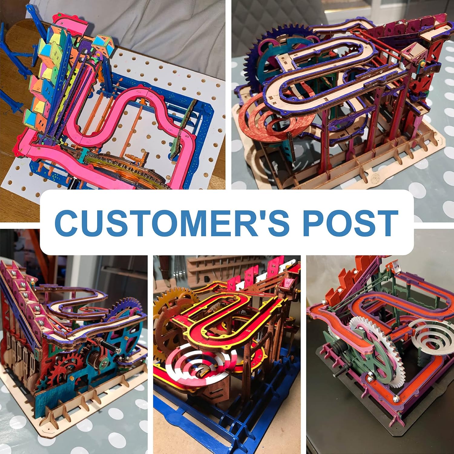 Rowood 3D Wooden Marble Run Puzzle Craft Toy, DIY Model Building Kit for Adults & Teens Y280652