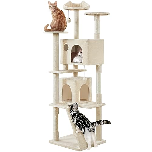 Yaheetech 54in Cat Tree Tower Condo Furniture with Scratch Post Y196