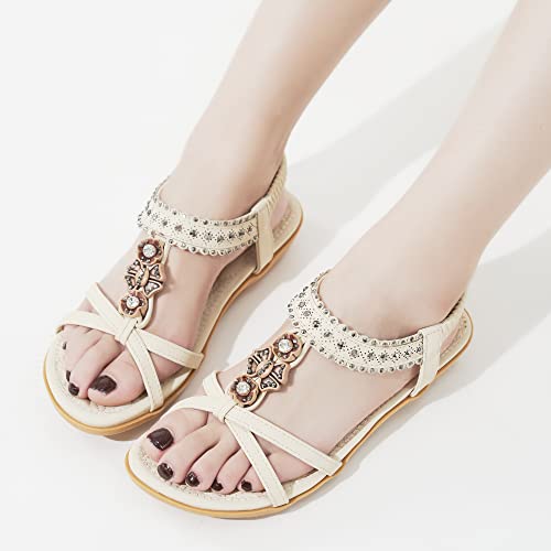 Alicegana Women's Sandals Non-Slip Casual Summer Beach Flats Q323621