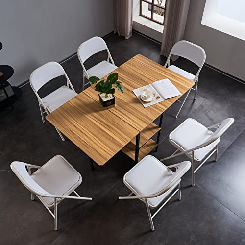 4PCS Elegant Folding Metal Chairs with Padded Seats, Grey T903