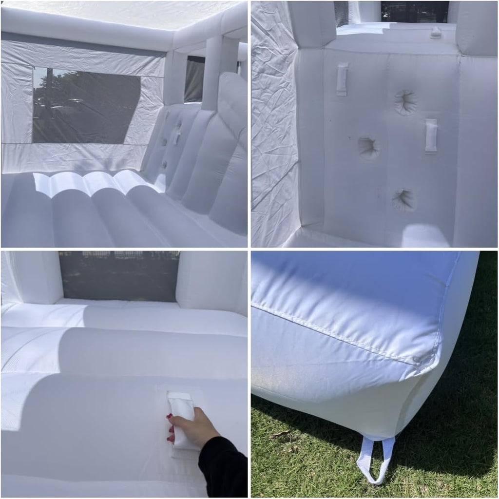White Bounce House with Slide and Ball Pit for Kids K699024