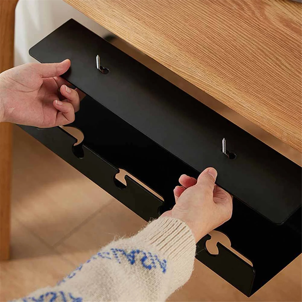 Under Desk Cable Management Tray with Clamp, White M1354