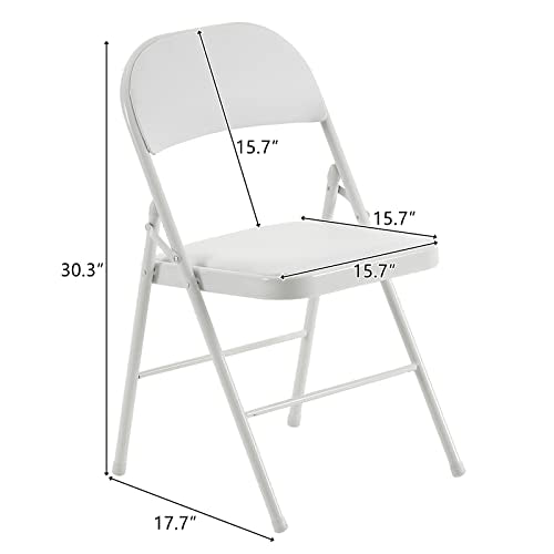 4PCS Elegant Folding Metal Chairs with Padded Seats, Grey T903