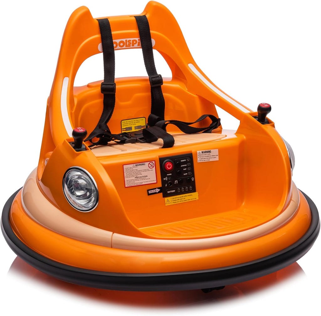 12V Electric Ride-On Bumper Car for Kids with Remote Control, Orange H443738