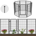 FXW Decorative Garden Metal Fence Temporary Animal Barrier for Yard, 7 Panels+1 Gate, 20'(L)×50"(H), Black