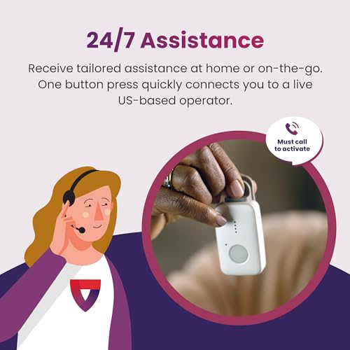Medical Guardian MGMini Medical Alert Necklace for Seniors with GPS and 24/7 Emergency Care, Black Y210285