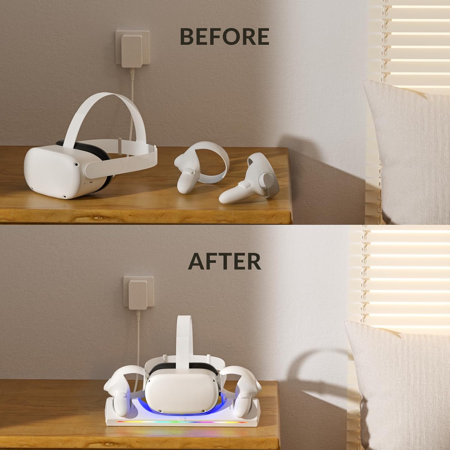 Bioherm Magnetic Charging Dock for Meta Quest 2 VR Headset & Controllers V4121