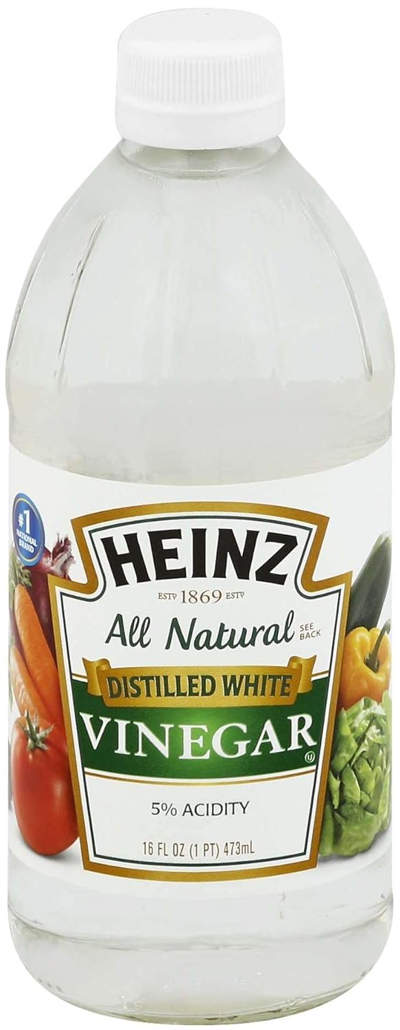 Heinz All Natural Distilled White Vinegar 5% Acidity, 16 oz Glass Bottle (Pack of 2) P2330