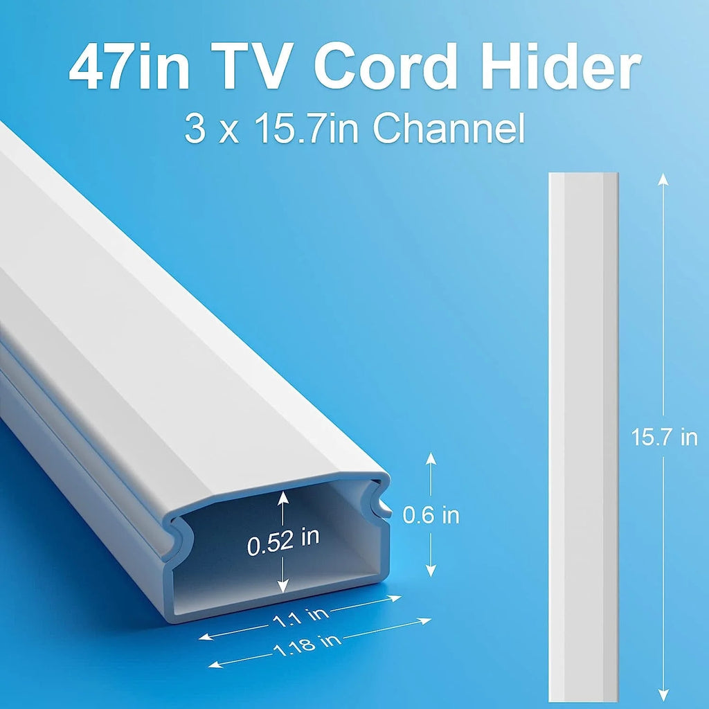 125in Cord Cover Wall Cable Management for 3 Cords, White N180233