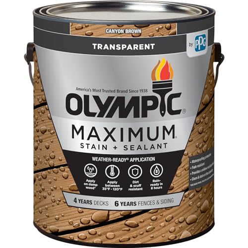 Olympic Maximum 1 gal. Redwood Semi-Transparent Exterior Stain and Sealant X91862