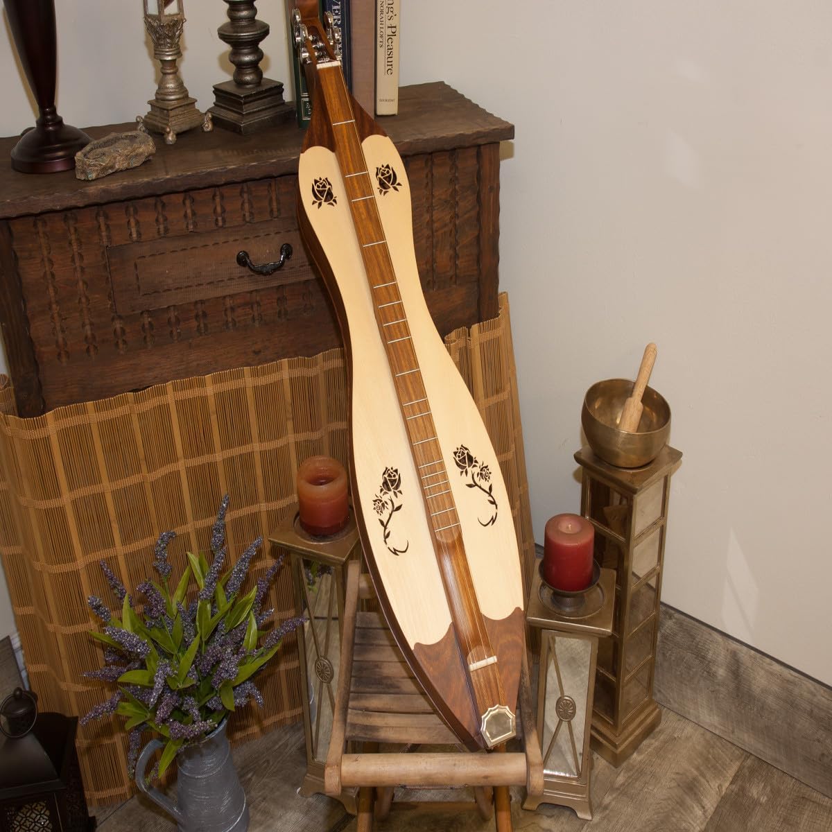 Roosebeck Grace Mountain Dulcimer with Rose Soundholes, 4-String B5550