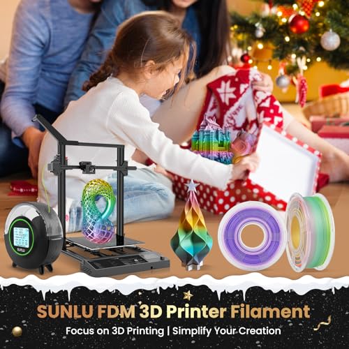 SUNLU Silk Rainbow Filament PLA+ Multicolor Shiny 3D Printer Filament, 1kg P186