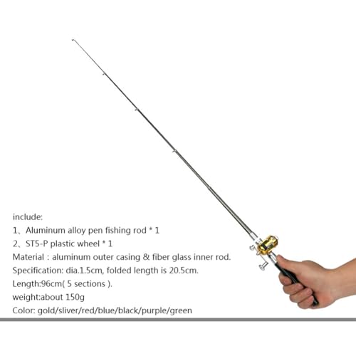 Portable Telescopic Fishing Rod with Spinning Reel Combo F9896