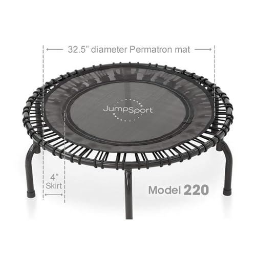 JumpSport 39-inch Cardio Rebounder Mini Trampoline with Arched Legs & Videos J1327