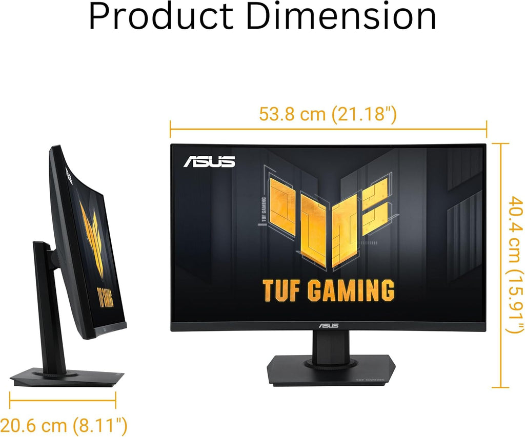 ASUS TUF Gaming 24" Curved Monitor VG24VQER – FHD, 180Hz, 1ms, FreeSync Y41145