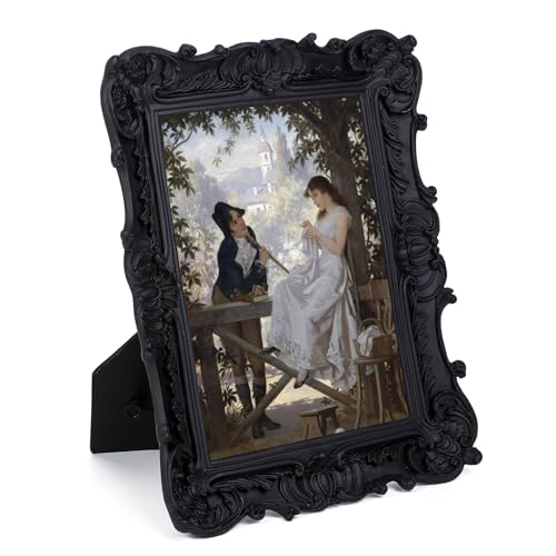 Antique Picture Frames 8x10 Vintage Victorian Ornate with Glass, Black S55546
