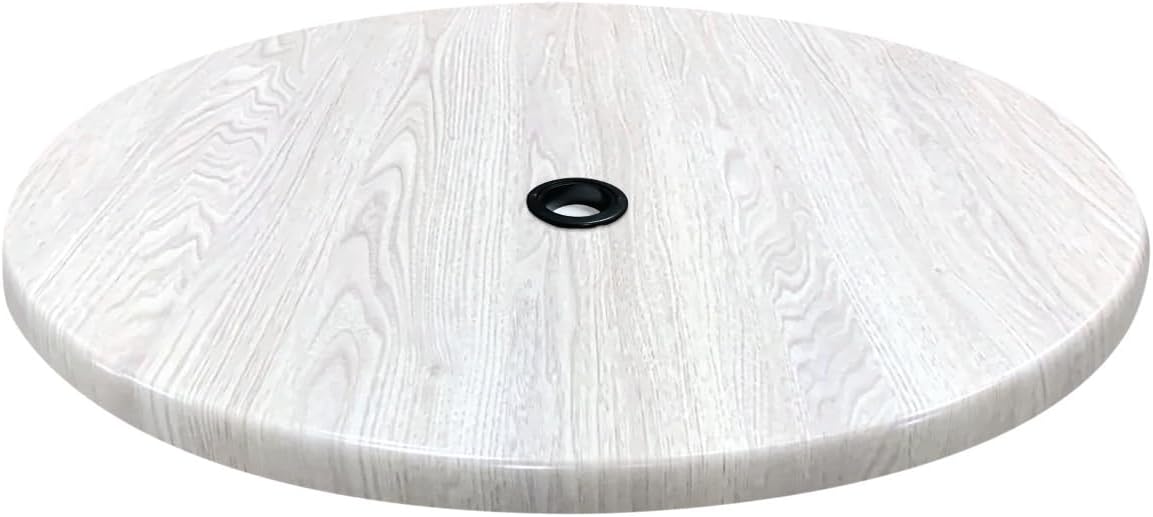 Holland Bar Stool Co. 36" Diameter White Ash, Indoor/Outdoor All-Season EnduroTop Table Top with Umbrella Hole