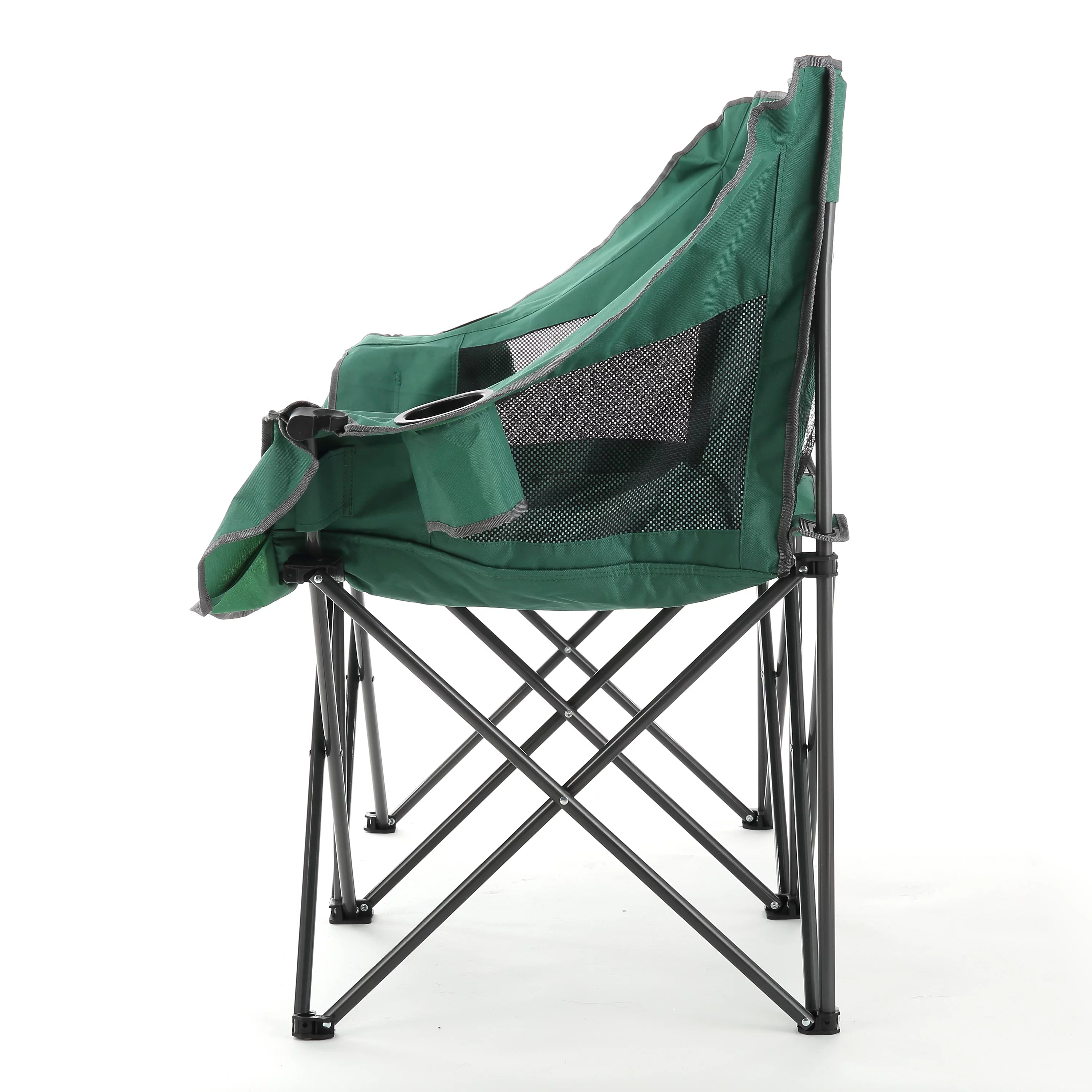 ARROWHEAD OUTDOOR Portable Folding Double Camping Chair with Cup Holders, Padded Seats, Carrying Bag, 500lbs Capacity (Green) N8854