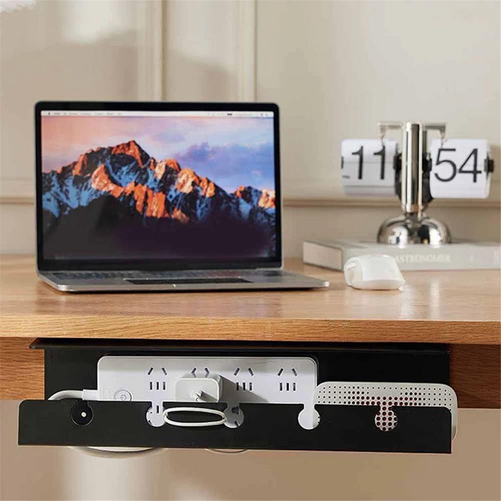 Under Desk Cable Management Tray with Clamp, White M1354