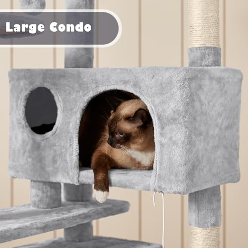Yaheetech 54in Cat Tree Tower Condo Furniture with Scratch Post Y196