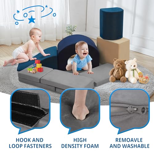 7 Pieces Climbing Toys and Blocks Soft Foam Climber Playset for Toddlers Ages 1-3 K6925